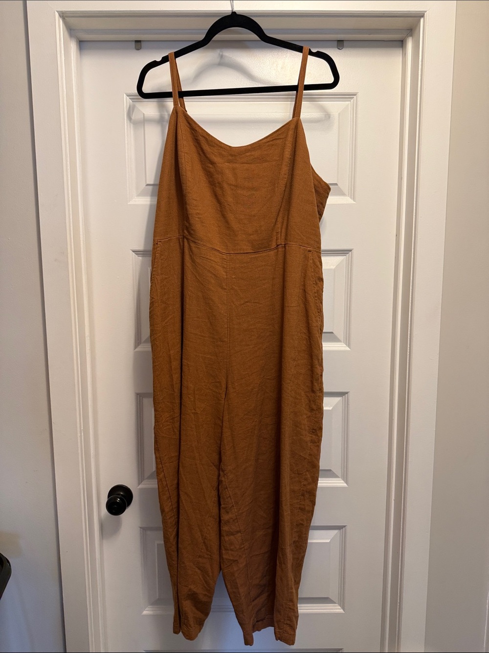 Women’s Sleeveless Spaghetti-Strap Cotton Blend jumper  in Rust
